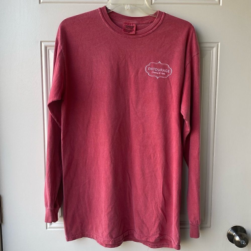Comfort Colors Women's Tackle Touchdown Tailgate Long Sleeve Shirt Red Medium